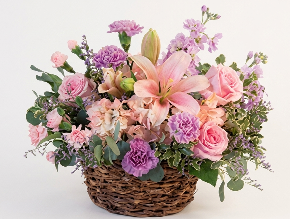 Pretty in Pink Large Basket Arrangement